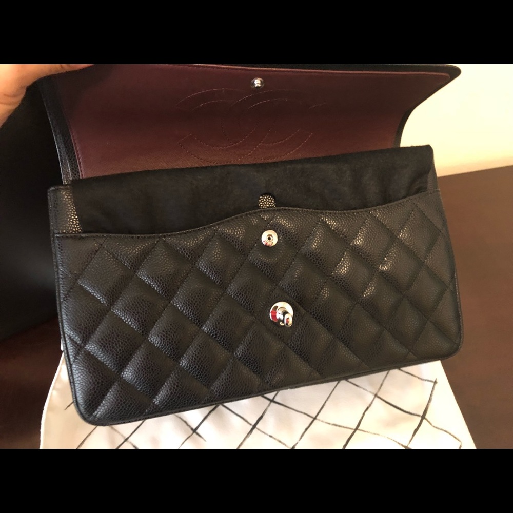 SOLD-Chanel Classic Double Flap Jumbo Caviar - Picture 4 of 6